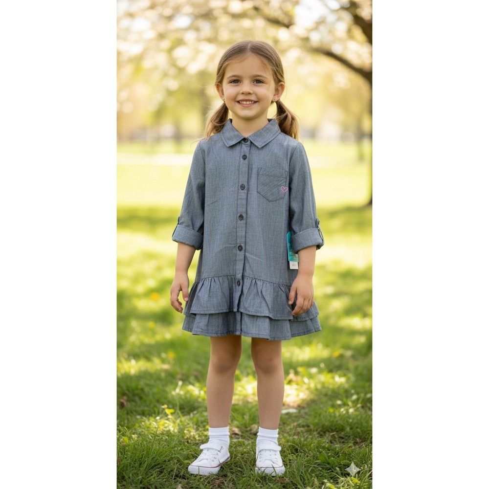 Roxy Girl Youth Large Dark Grey Tunic Dress New With Tags Tiered Ruffled Bottom